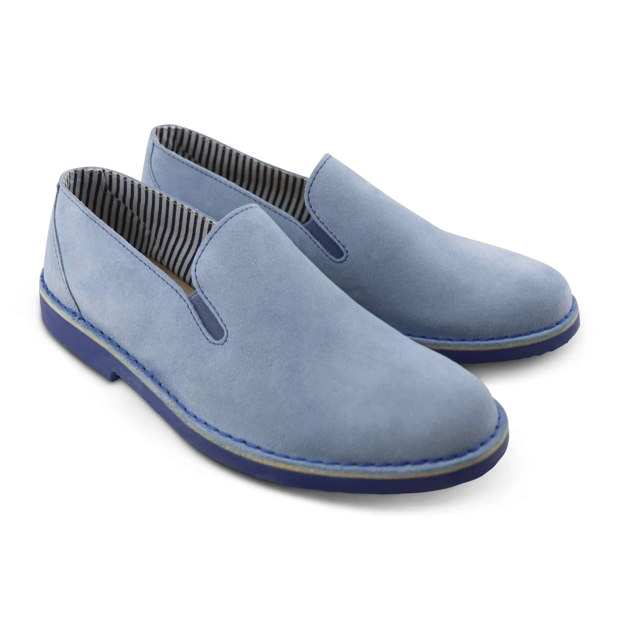 Slip-on cielo in camoscio