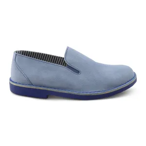 Slip-on cielo in camoscio