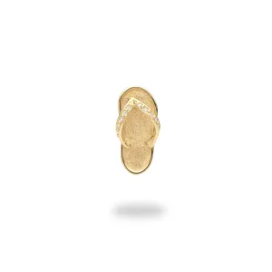 Slipper Pendant in Gold with Diamonds - 18mm