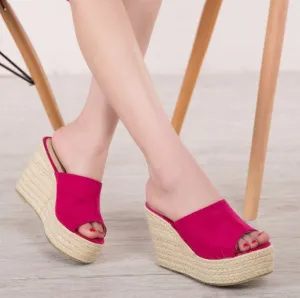Small Size Peep Slip On Wedge Sandals SS275