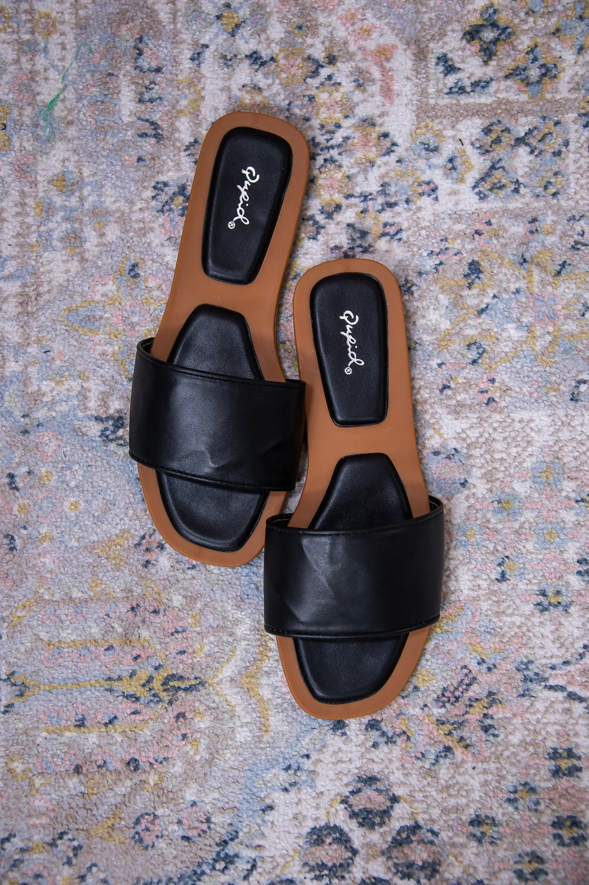Somewhere Sunny Black Slip-On Sandals - SHO2565BK
