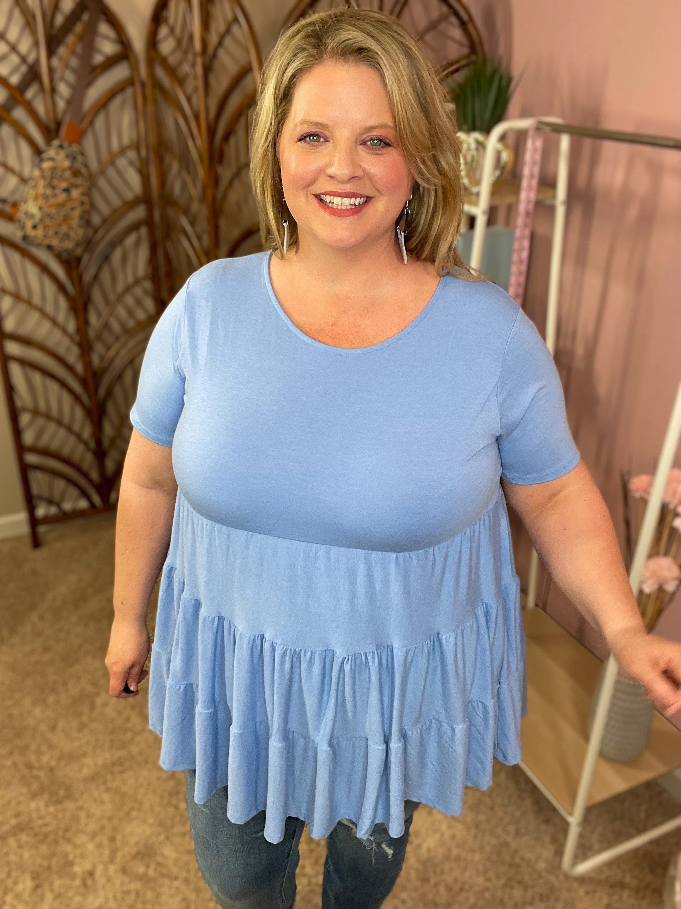 Summer Classics Tiered Top - Spring Blue