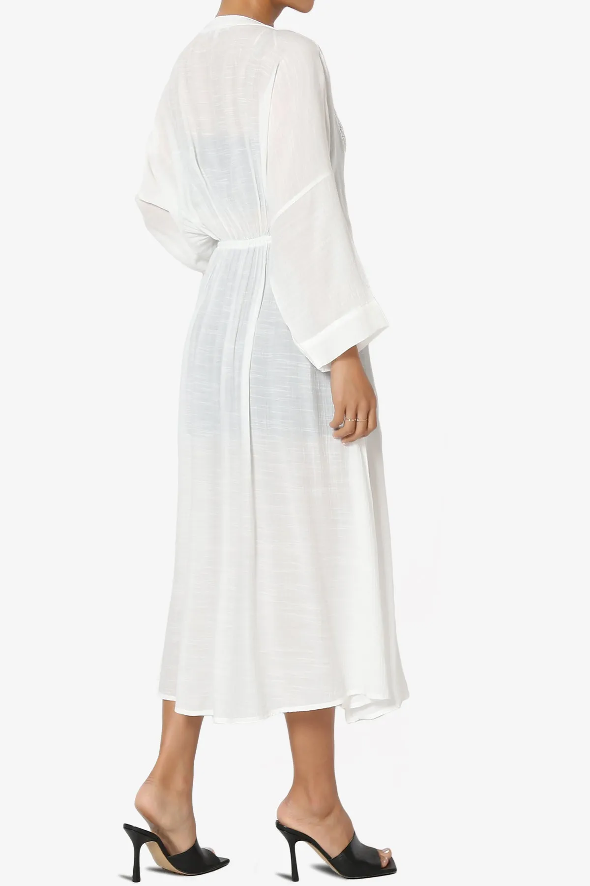 Sunlace Lace Trim High Slit Caftan