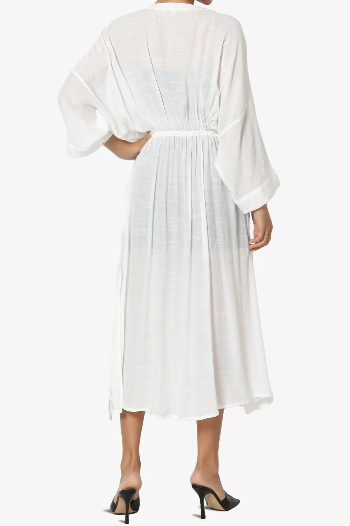 Sunlace Lace Trim High Slit Caftan