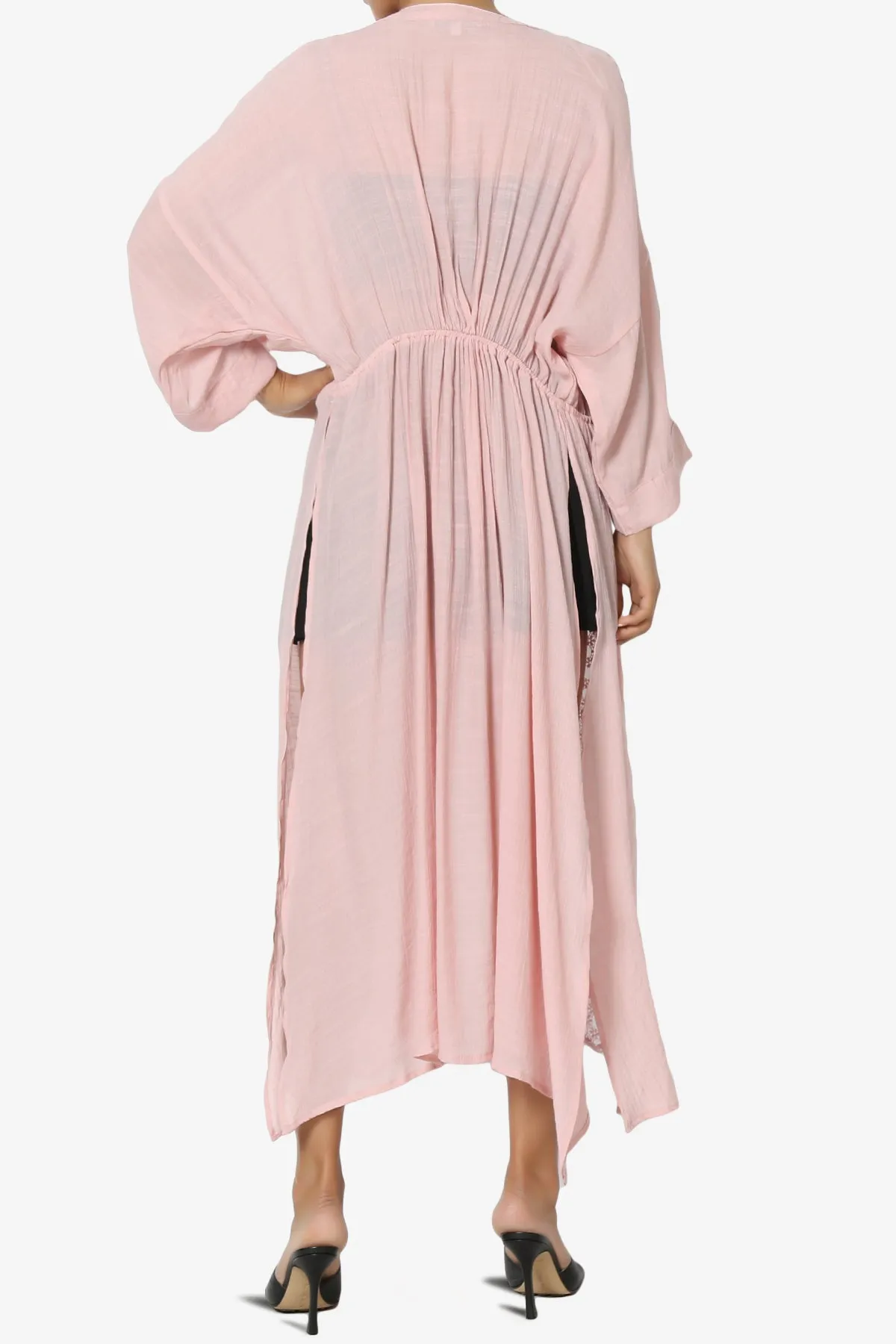 Sunlace Lace Trim High Slit Caftan
