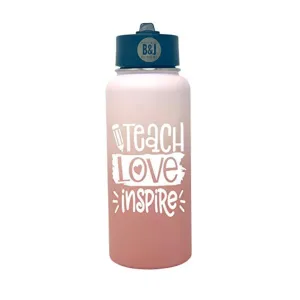 Teach Love Inspire 32 oz Rose Gold Water Bottle for Teachers