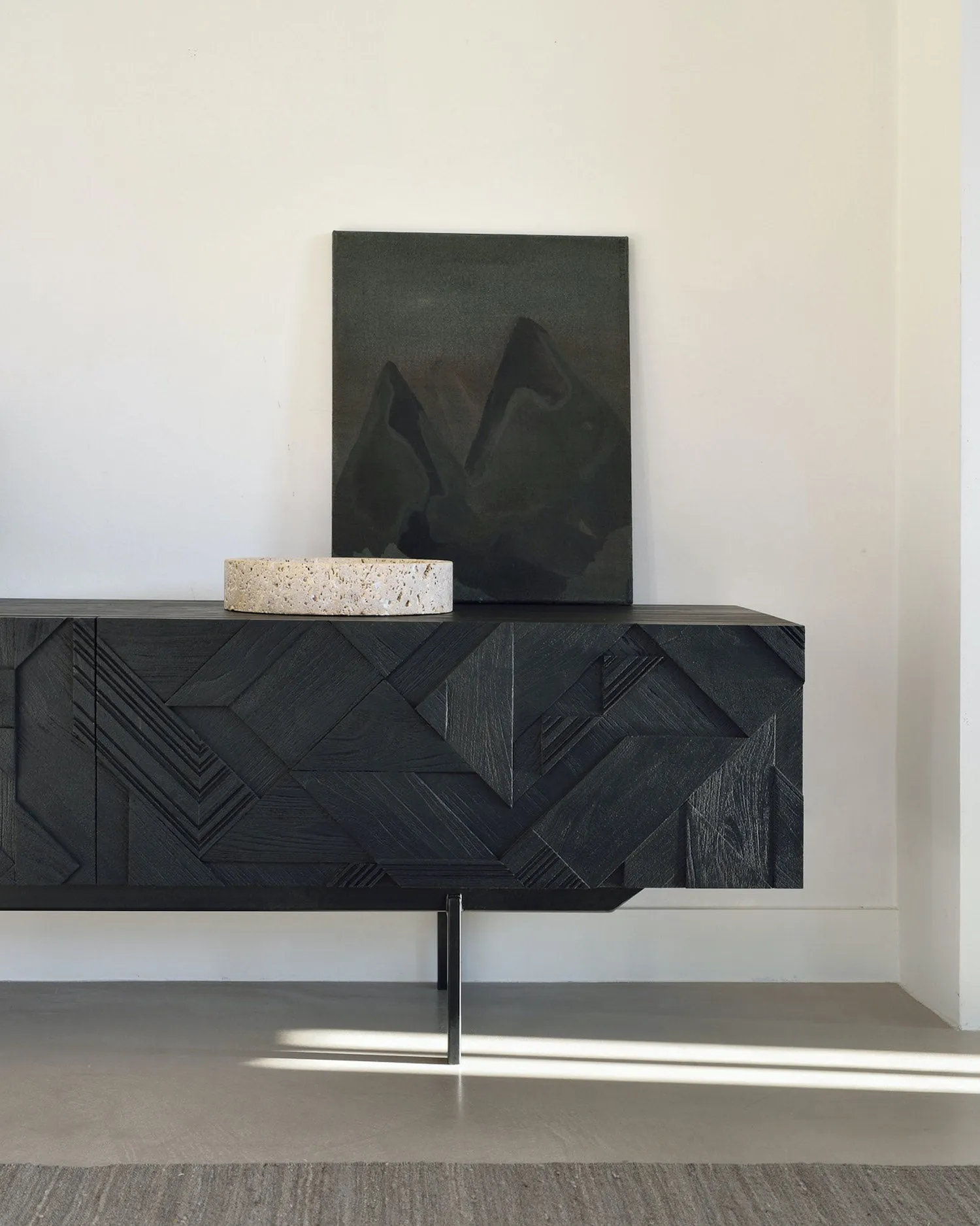 Teak Graphic TV Cupboard