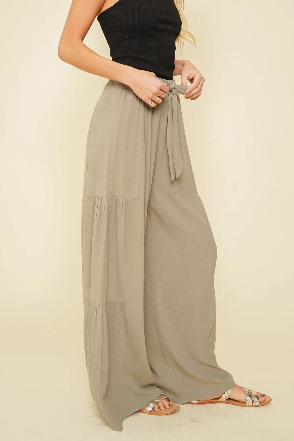 Tiered Belted Pants
