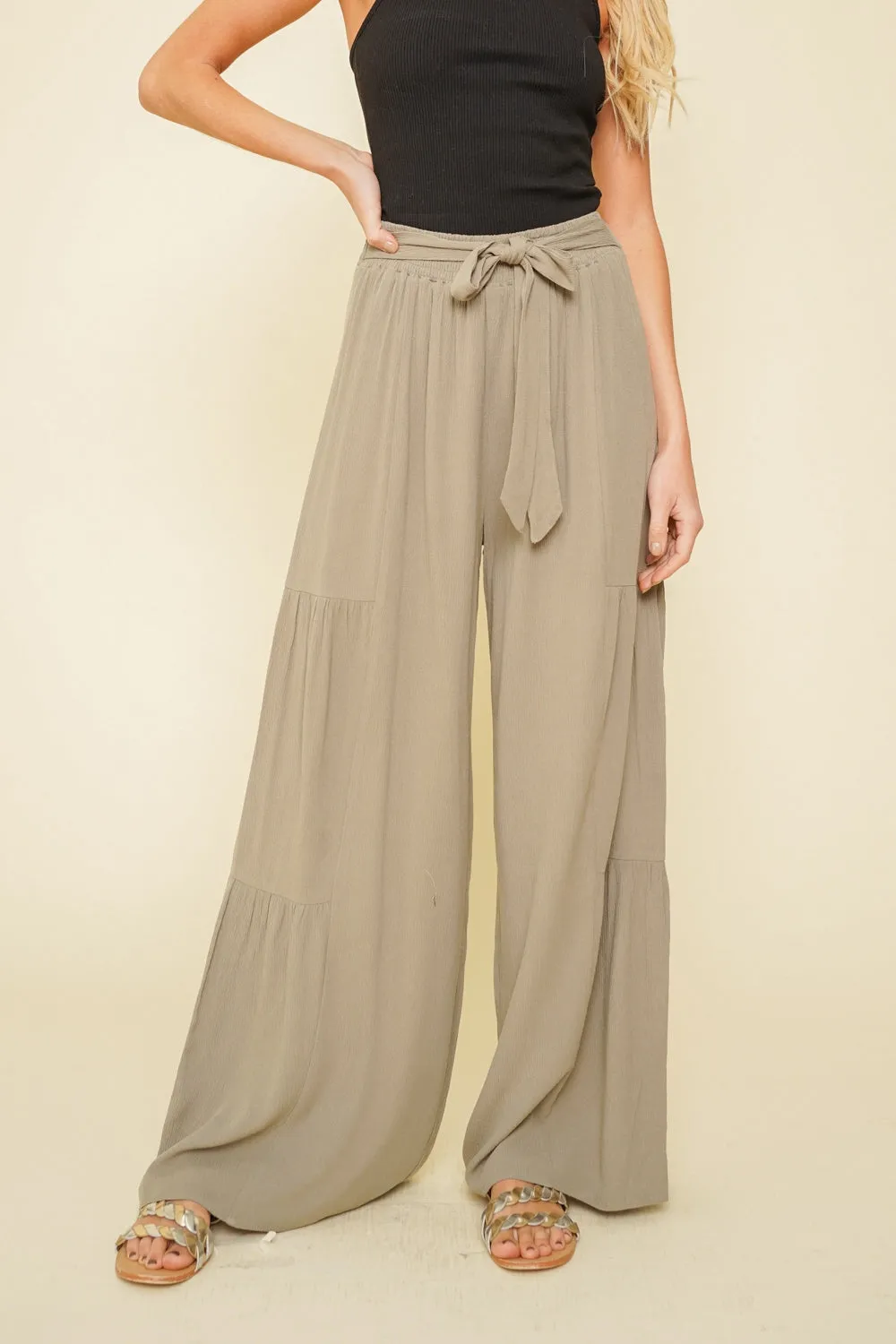 Tiered Belted Pants