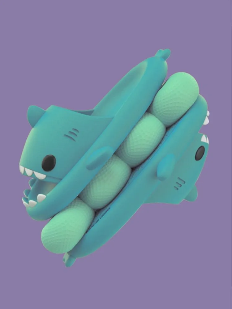 Unisex Casual Shark Slides
