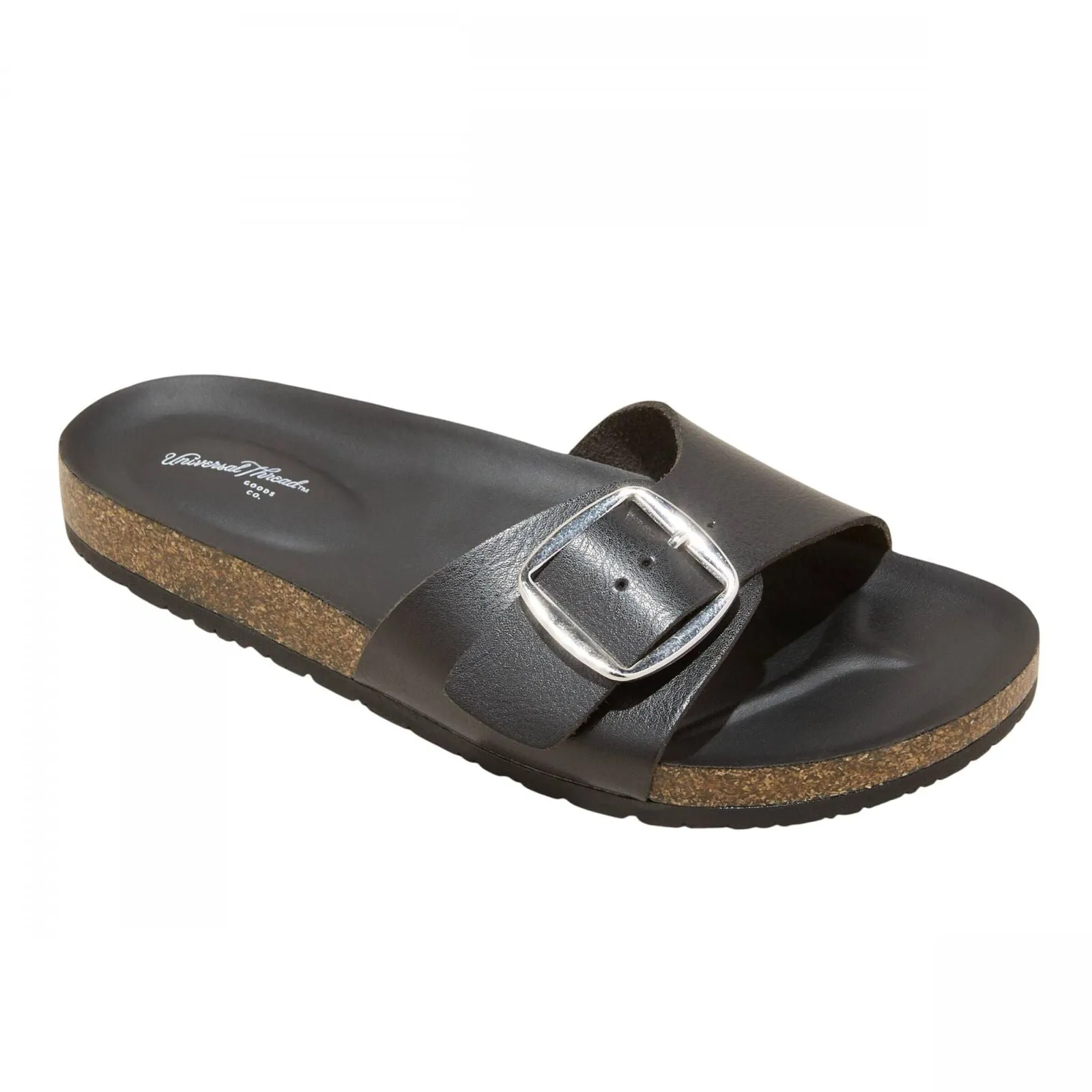 Universal Thread Womens Cameron Single Band Footbed Sandals 89998530 Black 8.5M