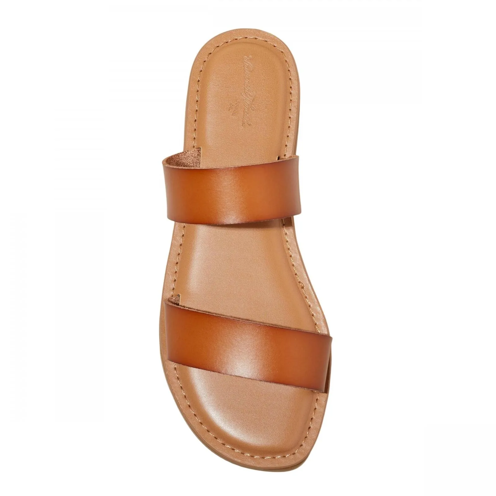 Universal Thread Womens Freya Two Band Slide Sandals 92244841 Cognac Brown 12M