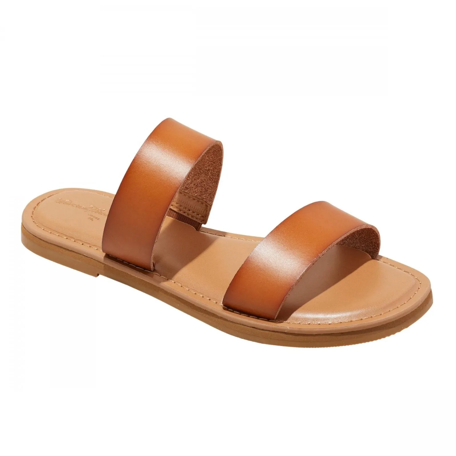 Universal Thread Womens Freya Two Band Slide Sandals 92244841 Cognac Brown 12M