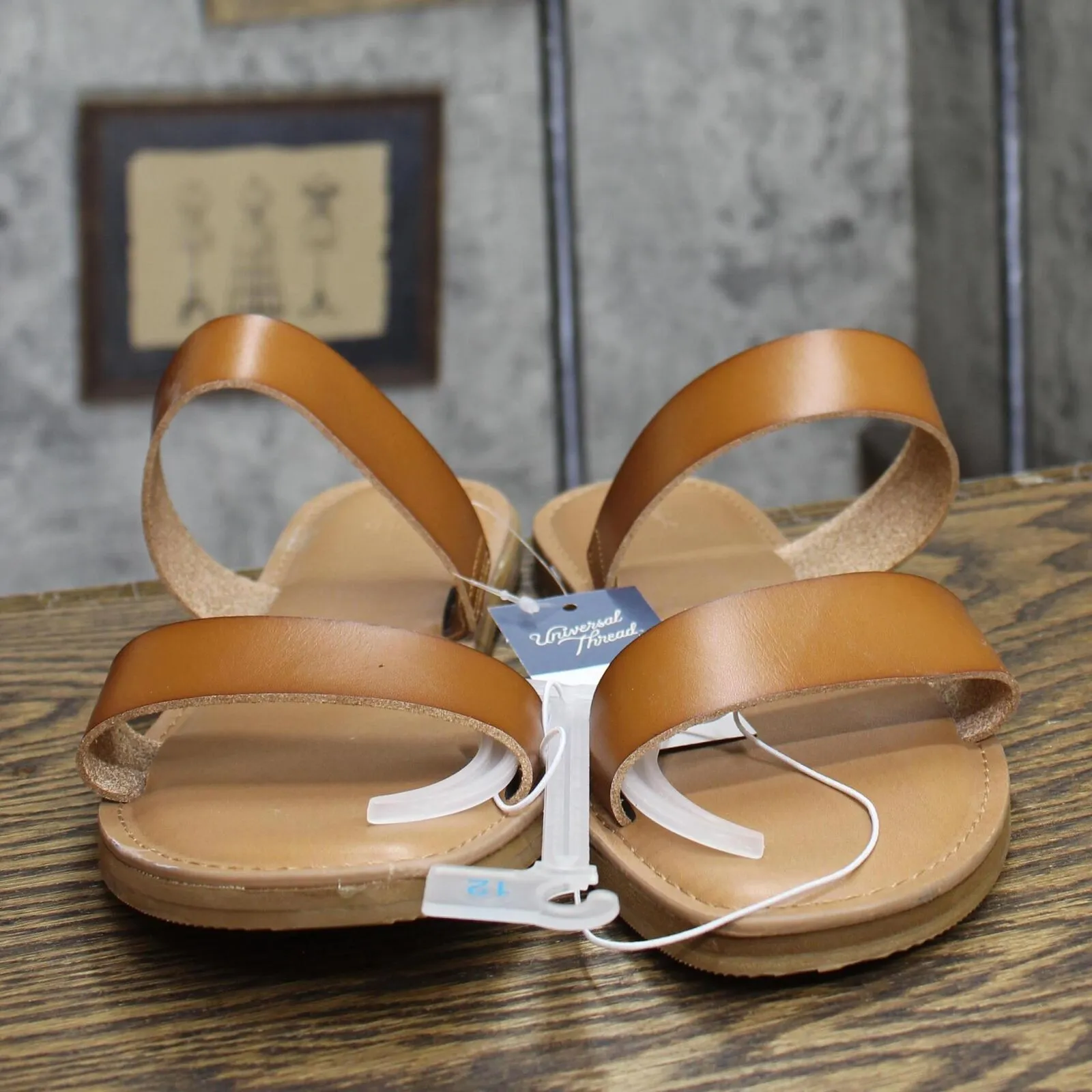 Universal Thread Womens Freya Two Band Slide Sandals 92244841 Cognac Brown 12M