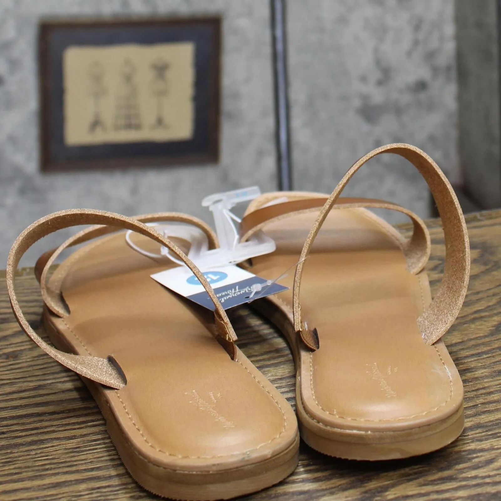 Universal Thread Womens Freya Two Band Slide Sandals 92244841 Cognac Brown 12M