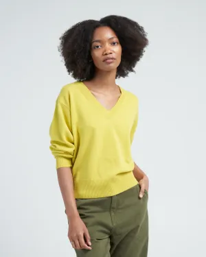 v-neck sweater - citron