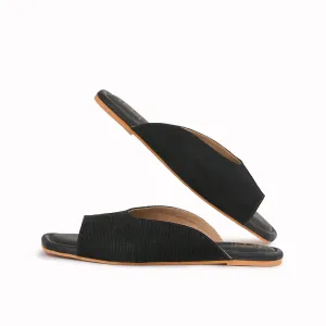Vegan Texture Skin Peep Toe Slippers
