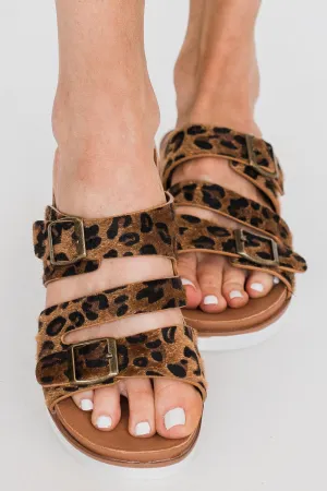 Very G Wild Side Leopard Sandals- Tan