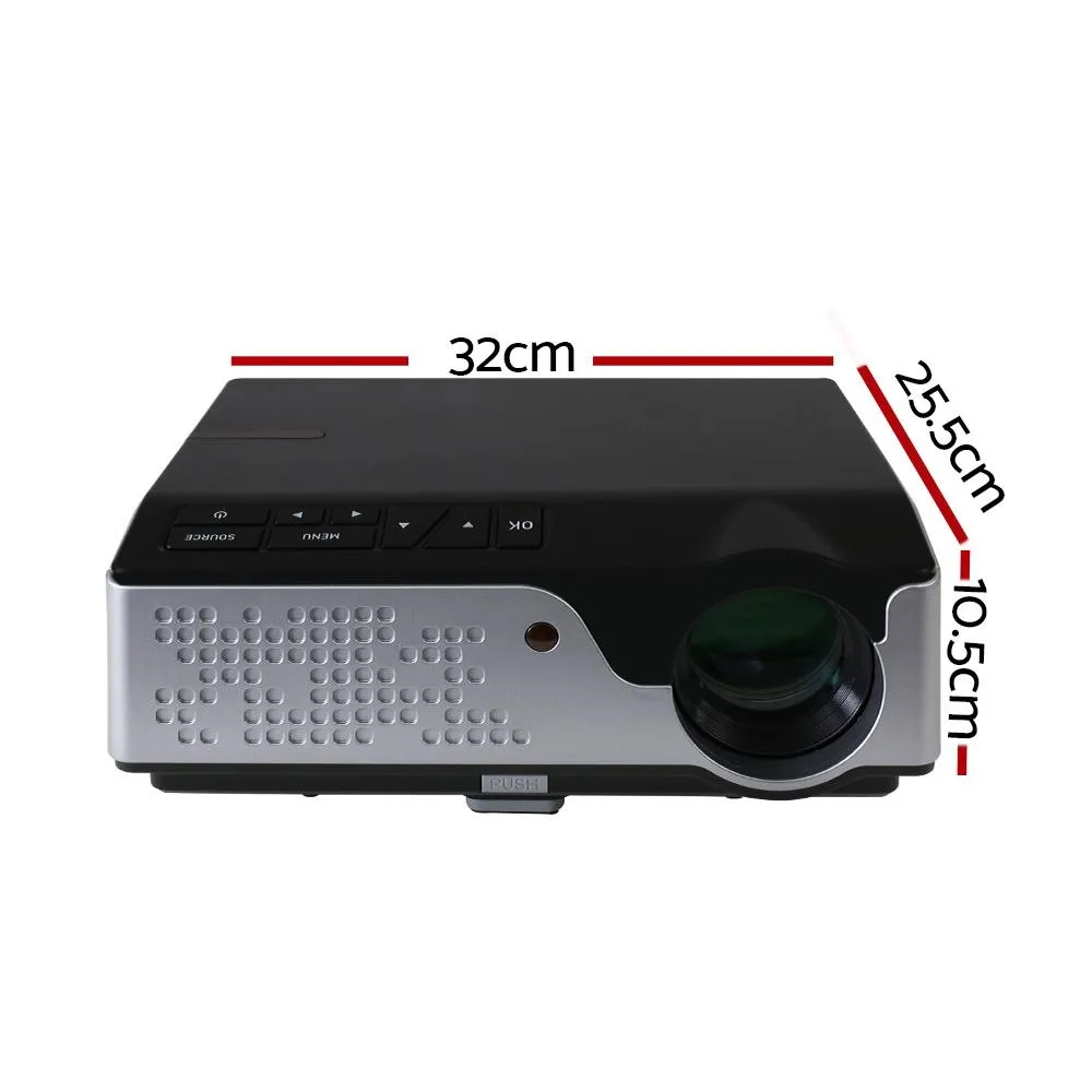Video Projector Wifi USB Portable 4000 Lumens HD 1080P Home Theater Black