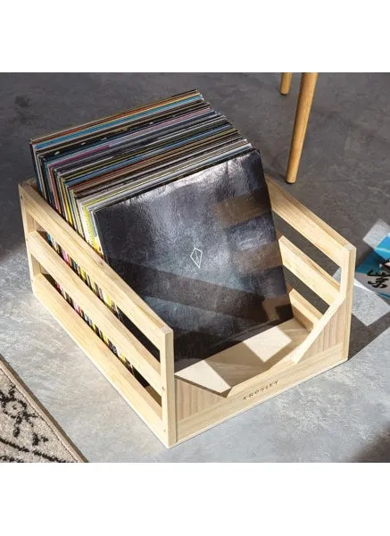 Vinyl Record Storage Crate - Natural