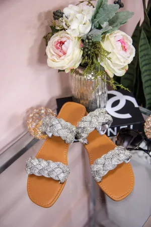 Walk By Faith Silver Bling Braided Sandals - SHO2566SI