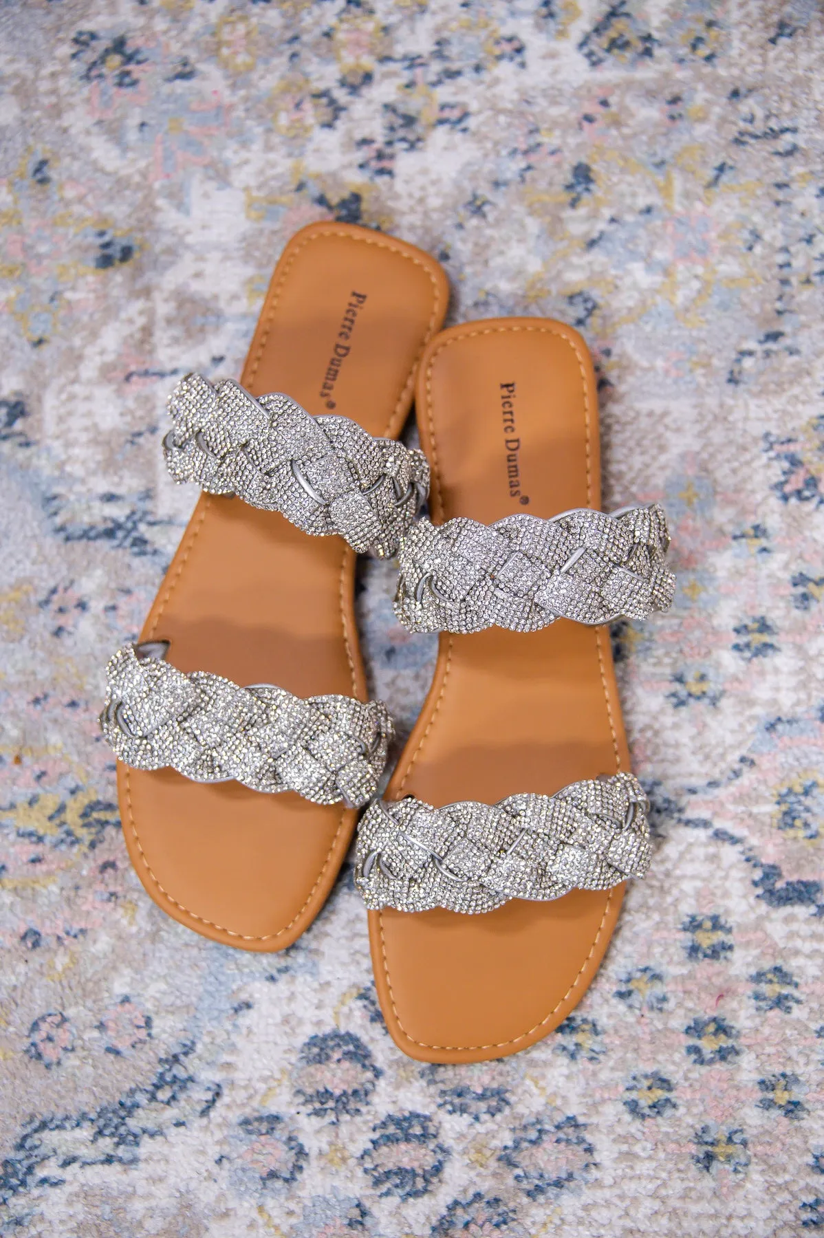 Walk By Faith Silver Bling Braided Sandals - SHO2566SI