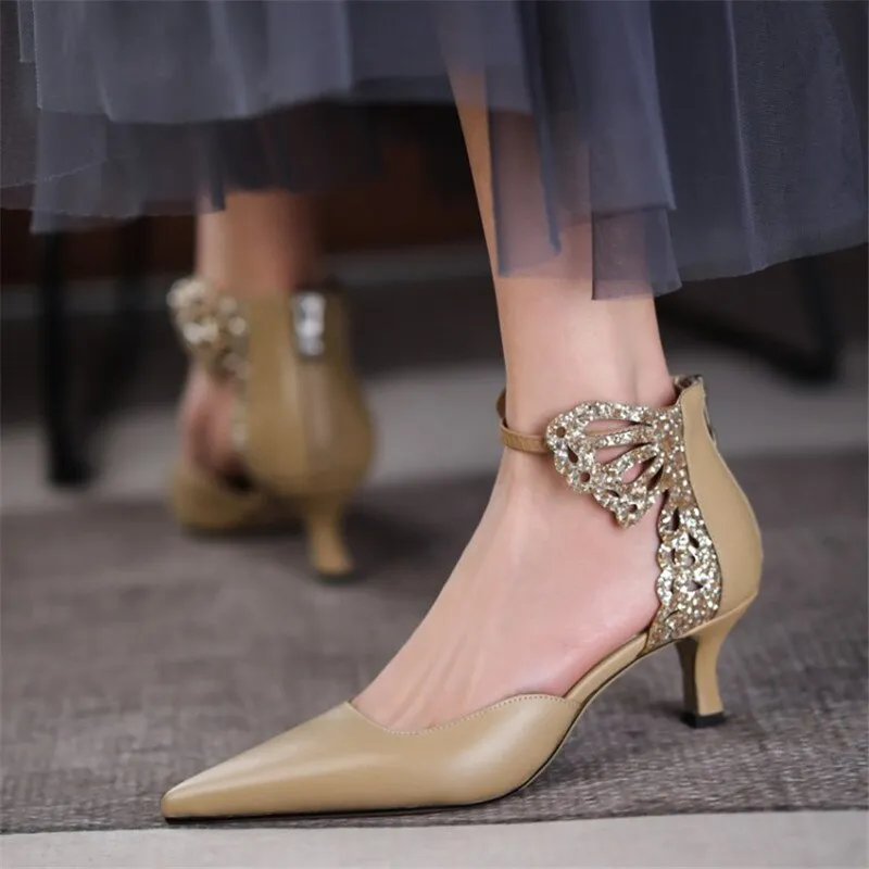 Women Kitten High Heels Bride Wedding Shoes