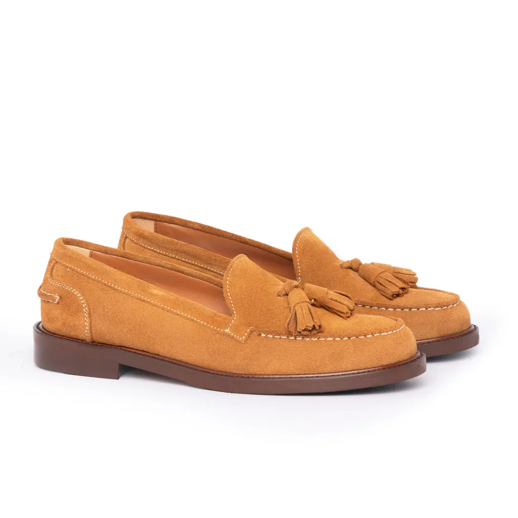 Women's A104PN Loafers with Bow in Suede - Leather