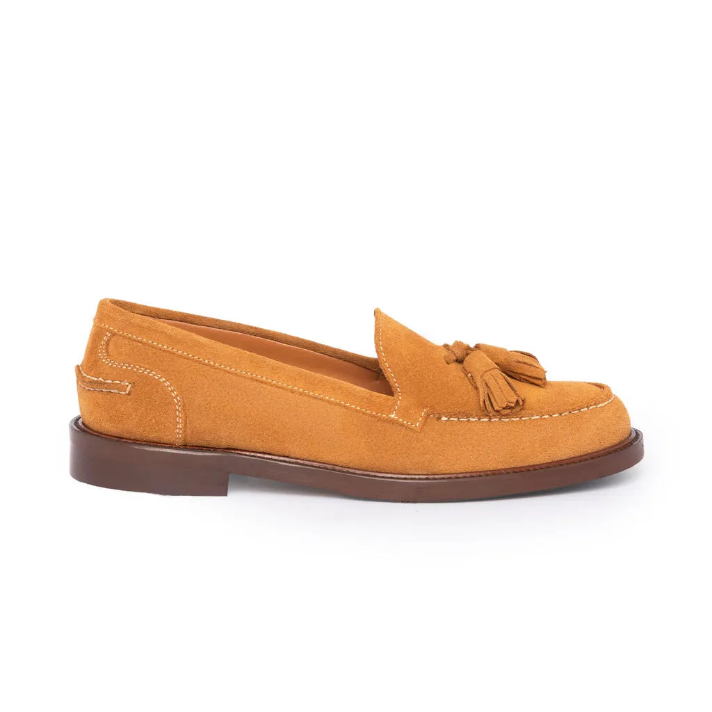 Women's A104PN Loafers with Bow in Suede - Leather