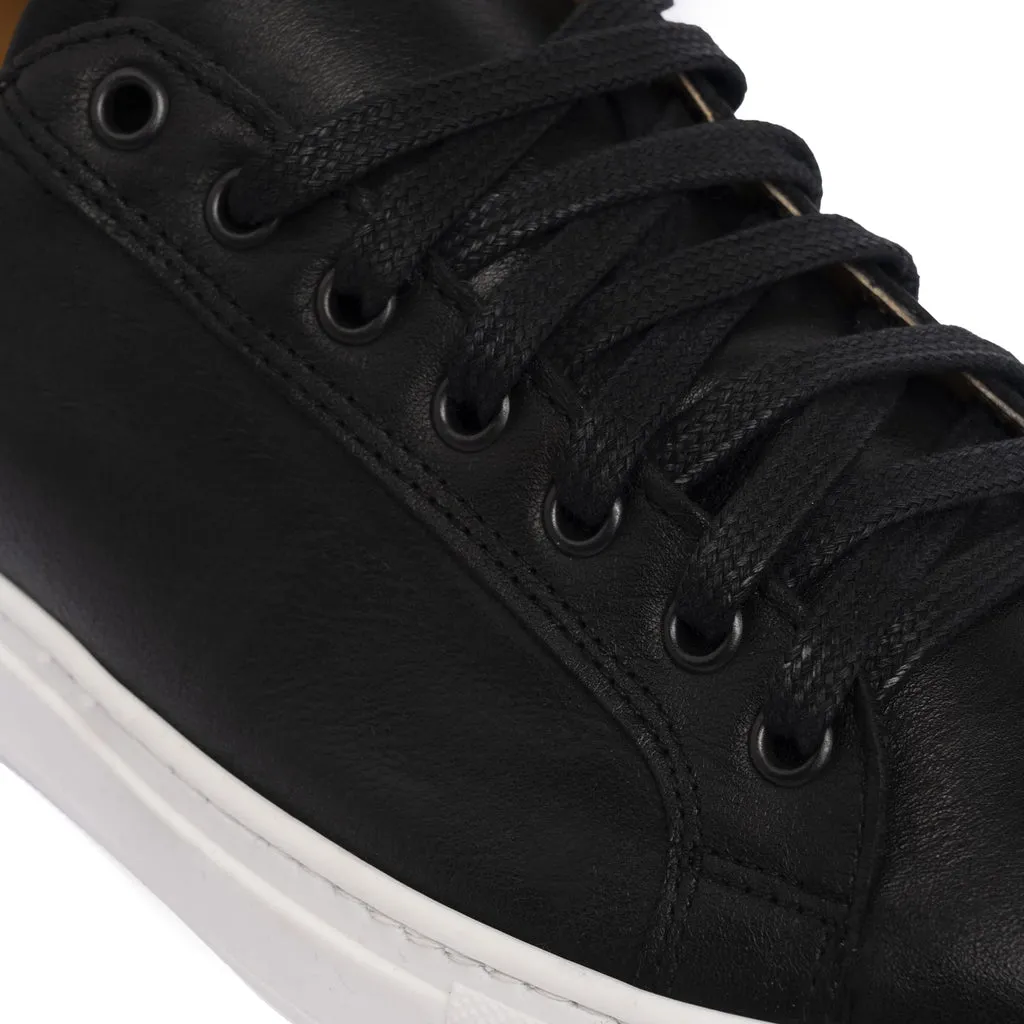 Women's Leather Sneakers - Black