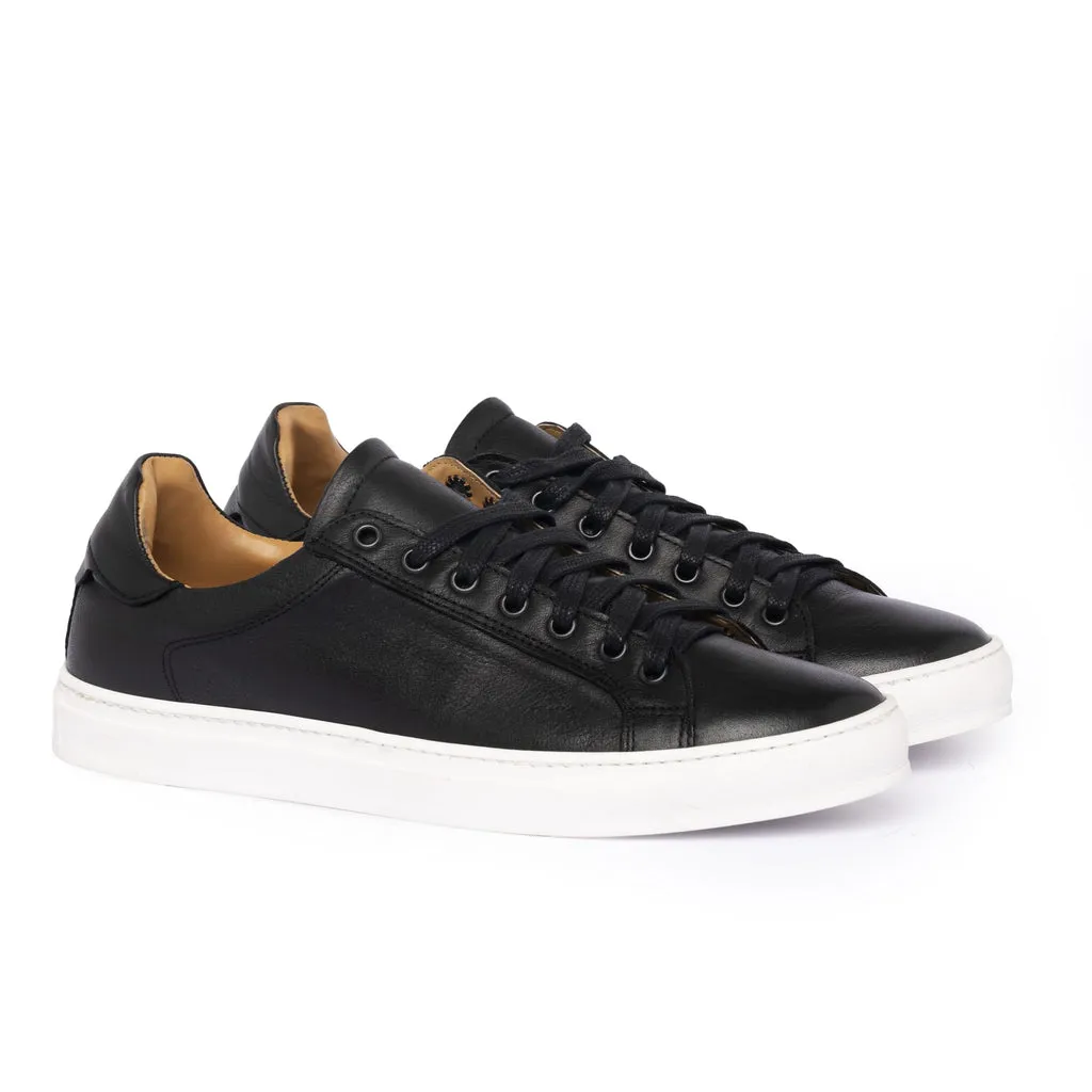 Women's Leather Sneakers - Black