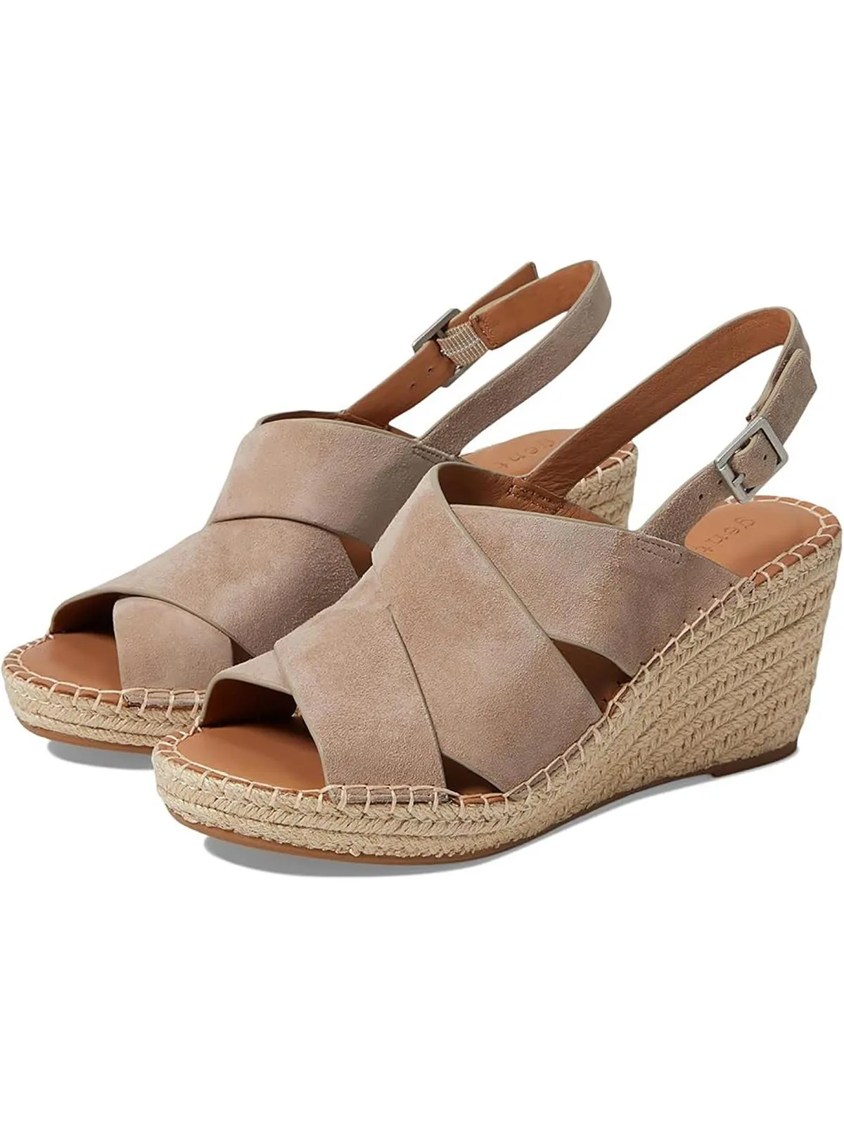 Womens Strappy Faux Suede Espadrilles