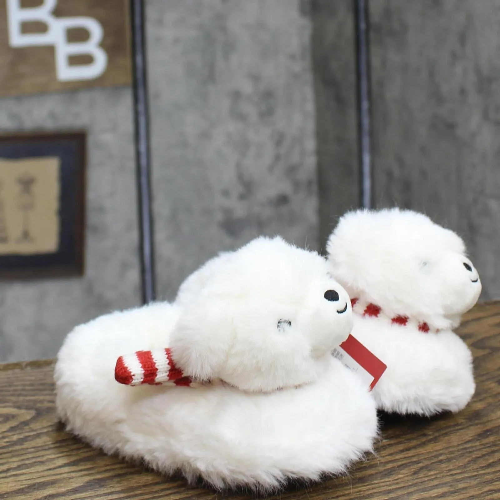 Wondershop Toddler Boys Girls Holiday Polar Bear Slippers White M (7T-8T)