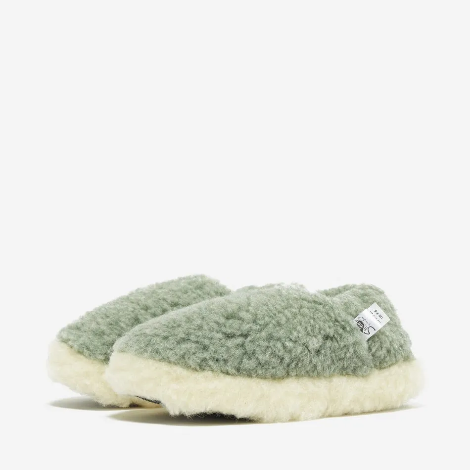 Wool Slippers -  Sage Green